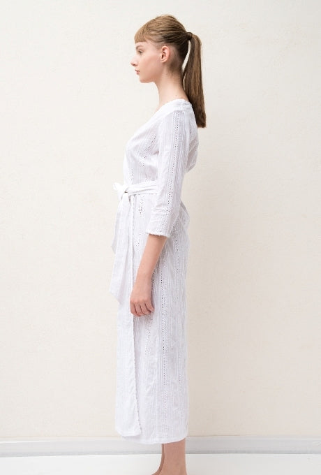 100% Cotton Gown Cardigan Robe Lace Beads Travel Women's Velnica From Japan