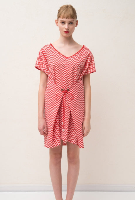 100% Cotton Mini Dress Print Summer Beach Women's Velnica From Japan