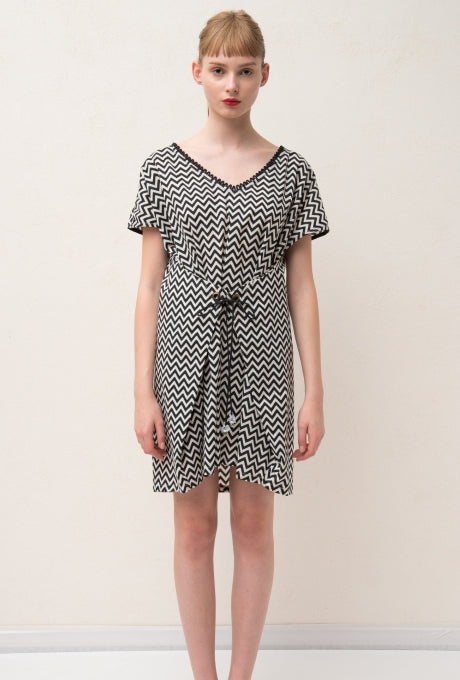 100% Cotton Mini Dress Print Summer Beach Women's Velnica From Japan