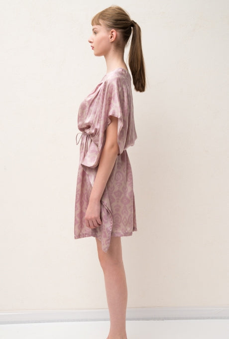 Mini Dress Poncho 100% Silk Beautiful Travel Hotel Women's Velnica From Japan