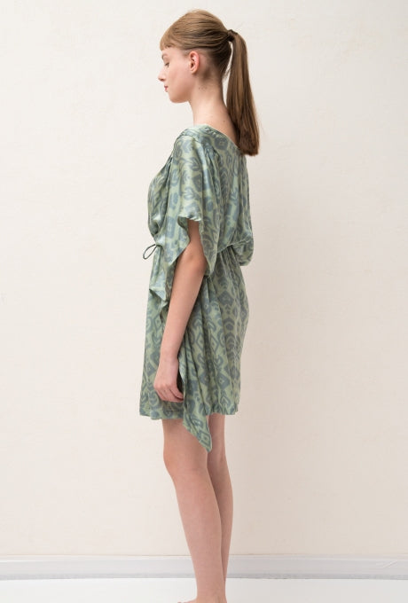 Mini Dress Poncho 100% Silk Beautiful Travel Hotel Women's Velnica From Japan