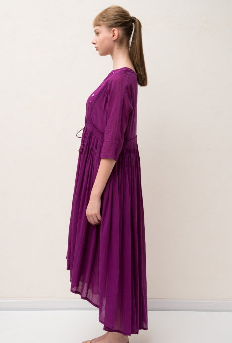 100% Cotton Midi Dress Wrap Mirror Work Soft Women's Velnica From Japan