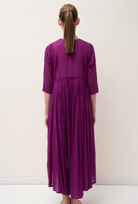 100% Cotton Midi Dress Wrap Mirror Work Soft Women's Velnica From Japan