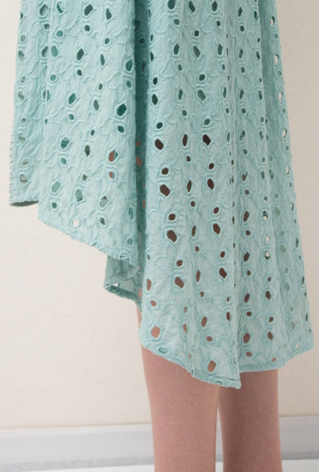 100%Cotton Dress Cut-Out Lace Off-Shoulder Embroidered Women's Velnica From Japan