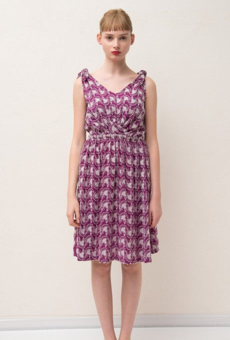 100% Cotton Mini Dress Beautiful Embroidered Shell Women's Velnica From Japan
