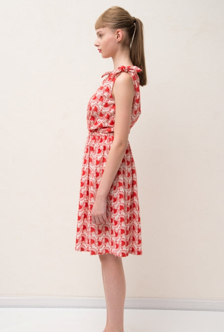100% Cotton Mini Dress Beautiful Embroidered Shell Women's Velnica From Japan