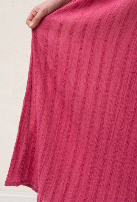 Cotton Rayon Crepe Maxi Dress Soft Fringe Summer Women's Velnica From Japan