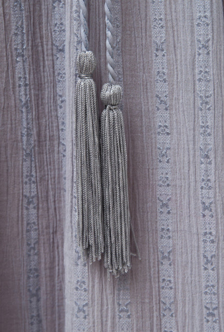 Cotton Rayon Crepe Maxi Dress Soft Fringe Summer Women's Velnica From Japan