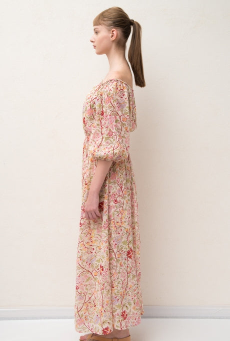 100% Cotton Jumpsuits Floral Print Crepe Soft Women's Velnica From Japan