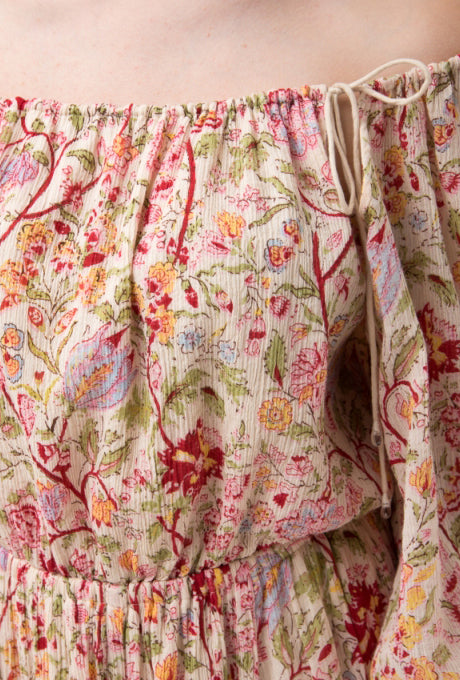 100% Cotton Jumpsuits Floral Print Crepe Soft Women's Velnica From Japan