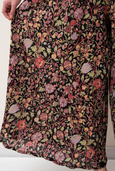 100% Cotton Jumpsuits Floral Print Crepe Soft Women's Velnica From Japan