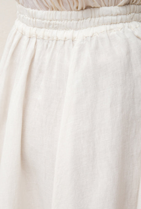 100% Linen Skirt Flare Shell Motif Embroidered Women's Velnica From Japan