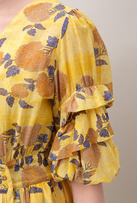 Floral Print Maxi Dress Wrap Beautiful Cache-Coeur Women's Velnica From Japan
