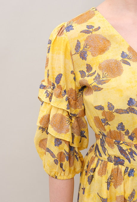 Floral Print Maxi Dress Wrap Beautiful Cache-Coeur Women's Velnica From Japan