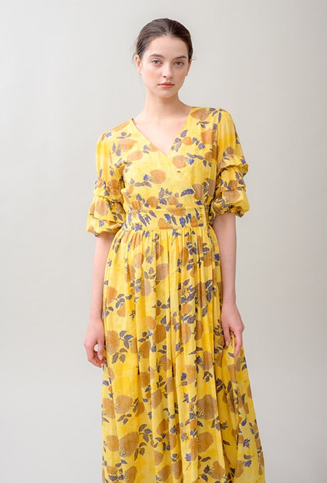 Floral Print Maxi Dress Wrap Beautiful Cache-Coeur Women's Velnica From Japan