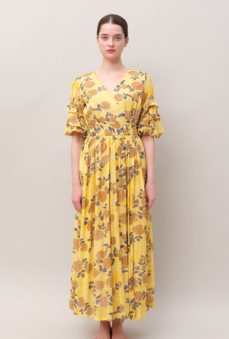 Floral Print Maxi Dress Wrap Beautiful Cache-Coeur Women's Velnica From Japan