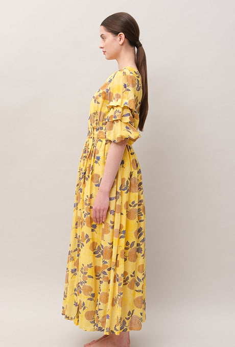 Floral Print Maxi Dress Wrap Beautiful Cache-Coeur Women's Velnica From Japan
