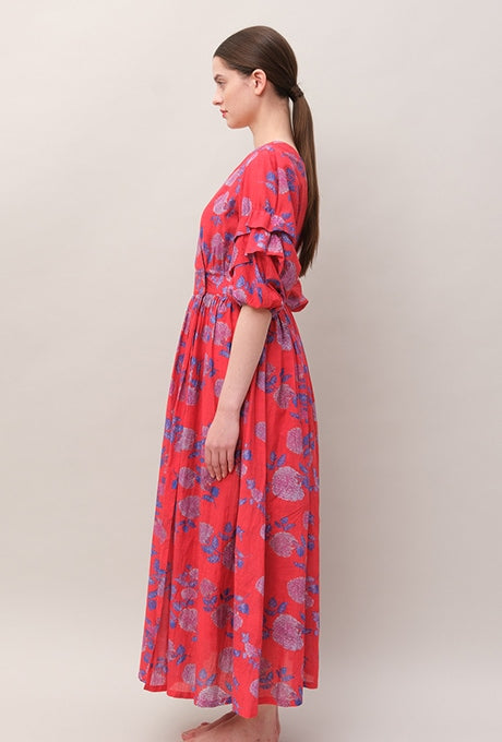 Floral Print Maxi Dress Wrap Beautiful Cache-Coeur Women's Velnica From Japan