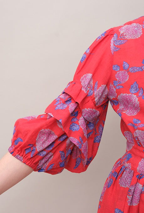 Floral Print Maxi Dress Wrap Beautiful Cache-Coeur Women's Velnica From Japan