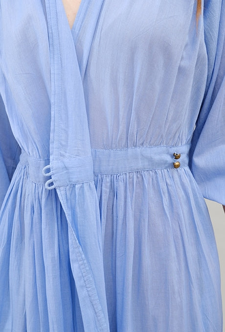 Maxi Dress lightweight Wrap 100% Cotton Cache-Coeur Women's Velnica From Japan