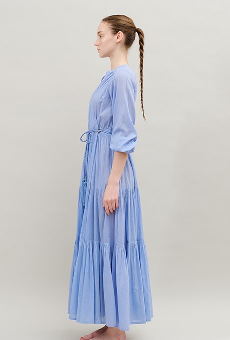 Maxi Dress lightweight Wrap 100% Cotton Cache-Coeur Women's Velnica From Japan