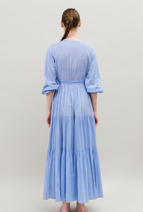 Maxi Dress lightweight Wrap 100% Cotton Cache-Coeur Women's Velnica From Japan