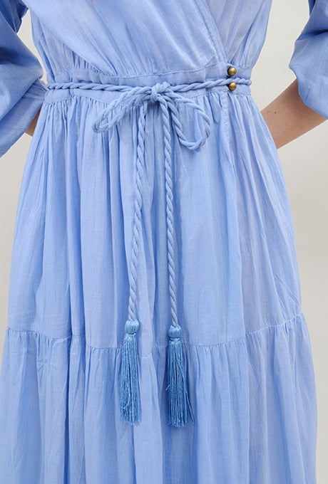 Maxi Dress lightweight Wrap 100% Cotton Cache-Coeur Women's Velnica From Japan