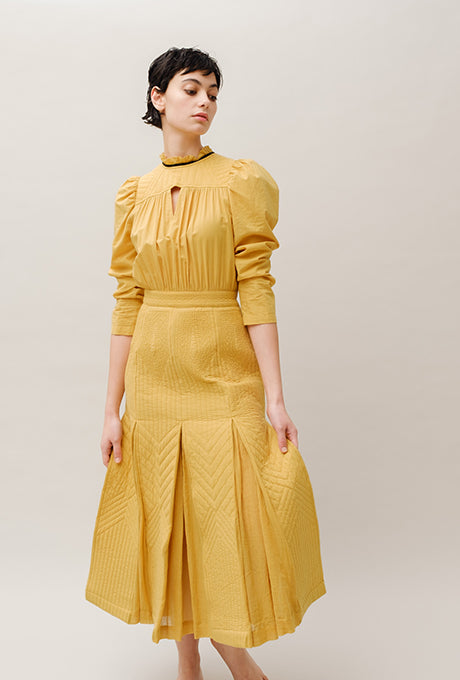 Midi Dress Beautiful Stitching and Quilting Design Women's Velnica From Japan