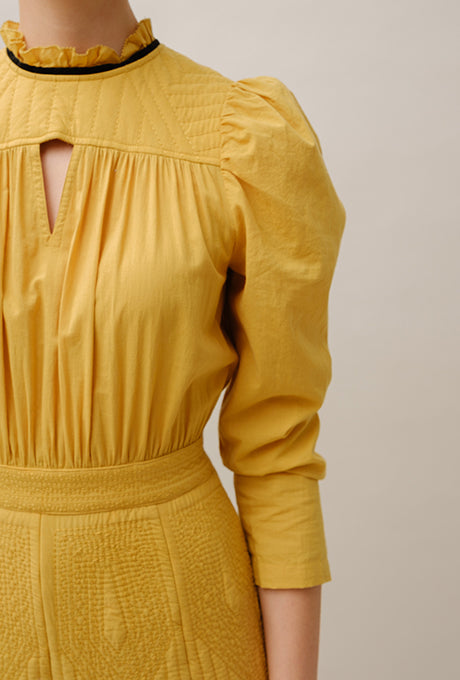 Midi Dress Beautiful Stitching and Quilting Design Women's Velnica From Japan