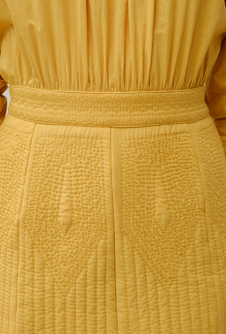 Midi Dress Beautiful Stitching and Quilting Design Women's Velnica From Japan