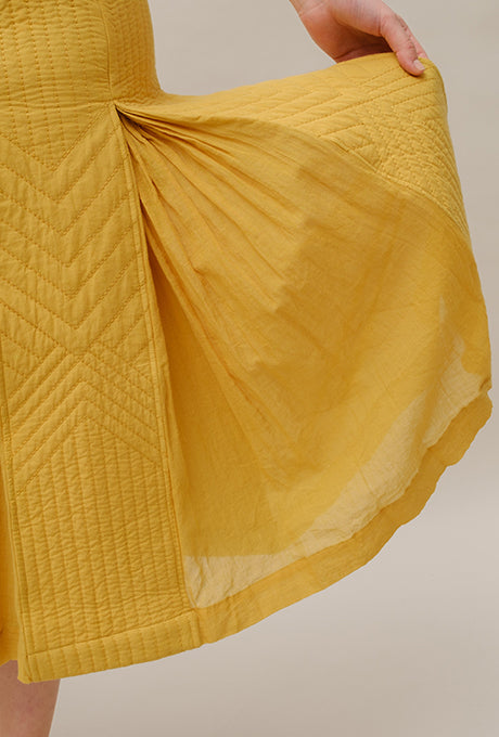 Midi Dress Beautiful Stitching and Quilting Design Women's Velnica From Japan