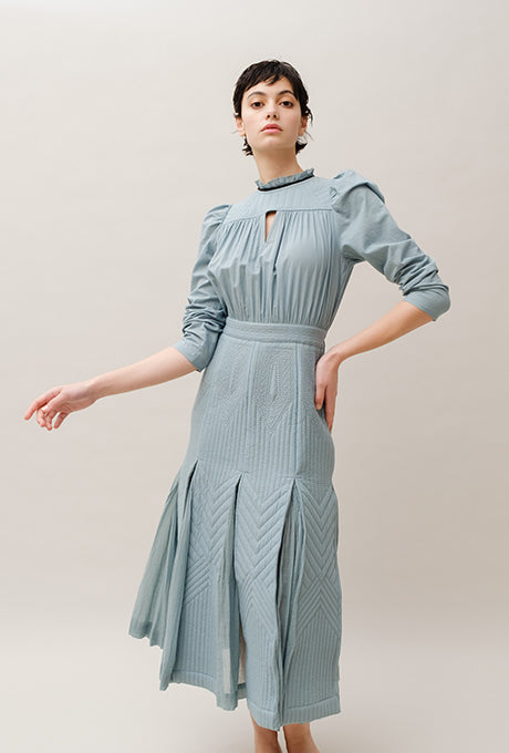 Midi Dress Beautiful Stitching and Quilting Design Women's Velnica From Japan
