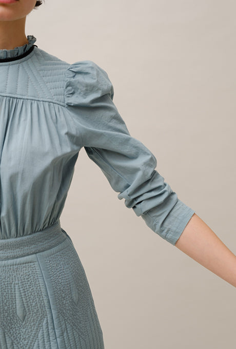Midi Dress Beautiful Stitching and Quilting Design Women's Velnica From Japan