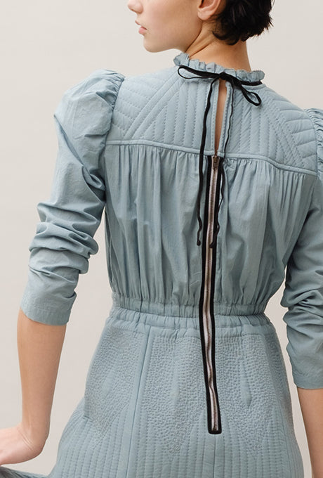 Midi Dress Beautiful Stitching and Quilting Design Women's Velnica From Japan