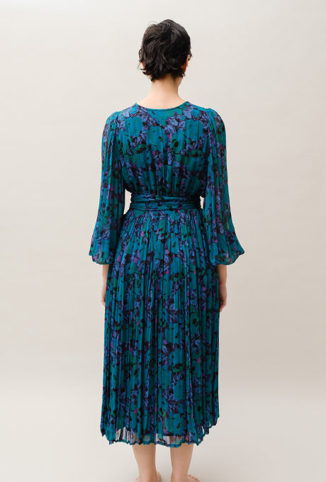 Chiffon Midi Dress Floral Print Gorgeous Beautiful Women's Velnica From Japan