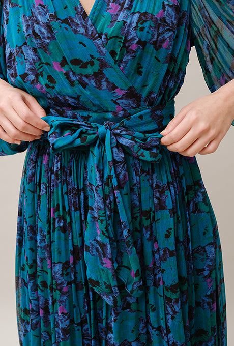 Chiffon Midi Dress Floral Print Gorgeous Beautiful Women's Velnica From Japan