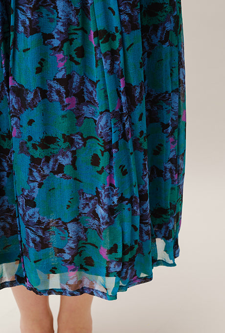 Chiffon Midi Dress Floral Print Gorgeous Beautiful Women's Velnica From Japan