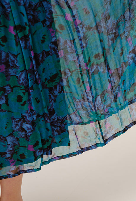 Chiffon Midi Dress Floral Print Gorgeous Beautiful Women's Velnica From Japan