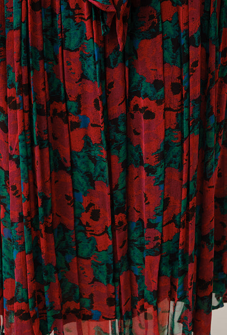 Chiffon Midi Dress Floral Print Gorgeous Beautiful Women's Velnica From Japan
