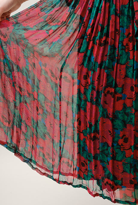 Chiffon Midi Dress Floral Print Gorgeous Beautiful Women's Velnica From Japan
