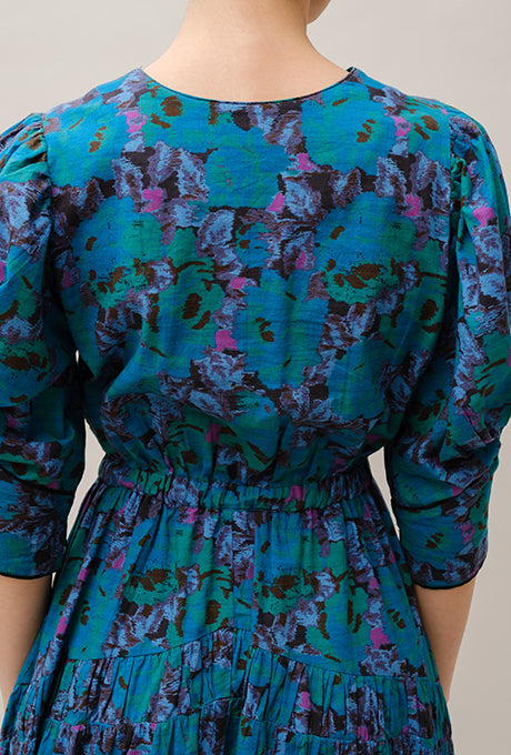 Maxi Dress Floral Print 100% Cotton Beautiful Women's Velnica From Japan