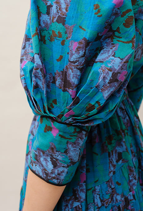 Maxi Dress Floral Print 100% Cotton Beautiful Women's Velnica From Japan