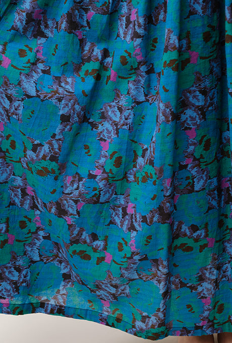 Maxi Dress Floral Print 100% Cotton Beautiful Women's Velnica From Japan