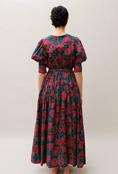 Maxi Dress Floral Print 100% Cotton Beautiful Women's Velnica From Japan