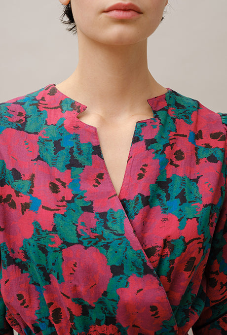 Maxi Dress Floral Print 100% Cotton Beautiful Women's Velnica From Japan