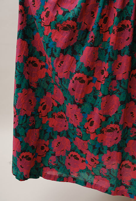 Maxi Dress Floral Print 100% Cotton Beautiful Women's Velnica From Japan