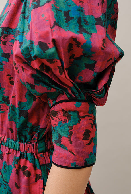 Maxi Dress Floral Print 100% Cotton Beautiful Women's Velnica From Japan