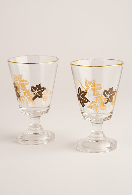 Japanese Vintage Glass Sake Cup Gold Painted Velnica From Japan