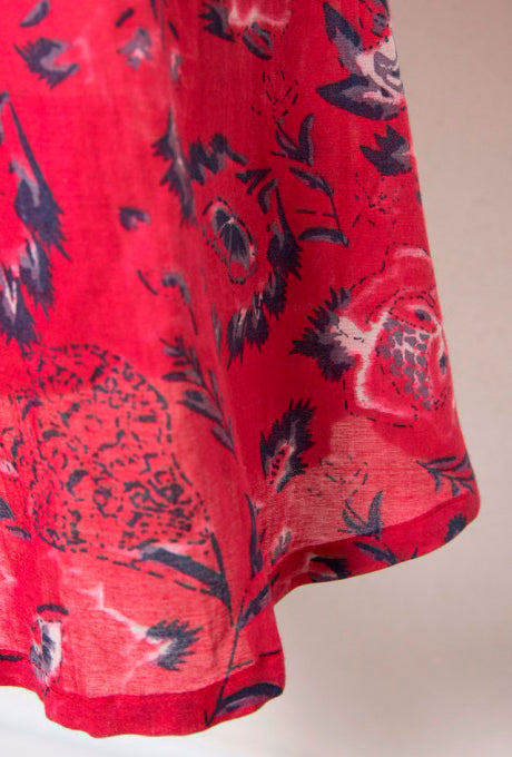 Floral Print Kids Girls Dress Red Rose Velnica From Japan