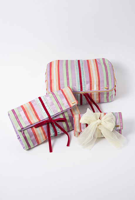 Travel Case Pouch Multi-Purpose Beautiful Striped Women's Velnica From Japan